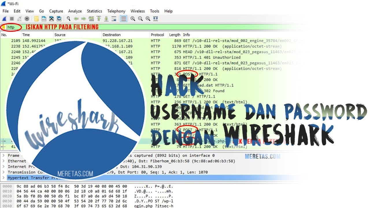 cara hack wireless dengan wireshark tutorial sniffing